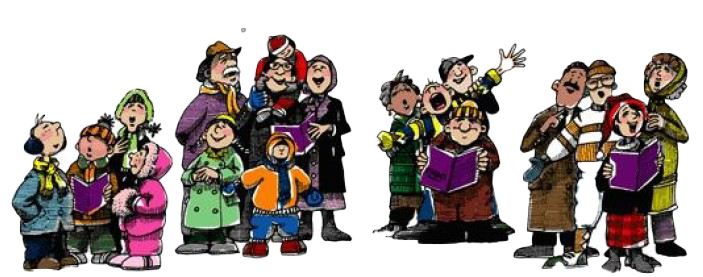 Christmas Caroling Png File (white, black, lavender)