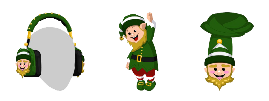 Christmas Caroling Transparent Background (white, green, silver)