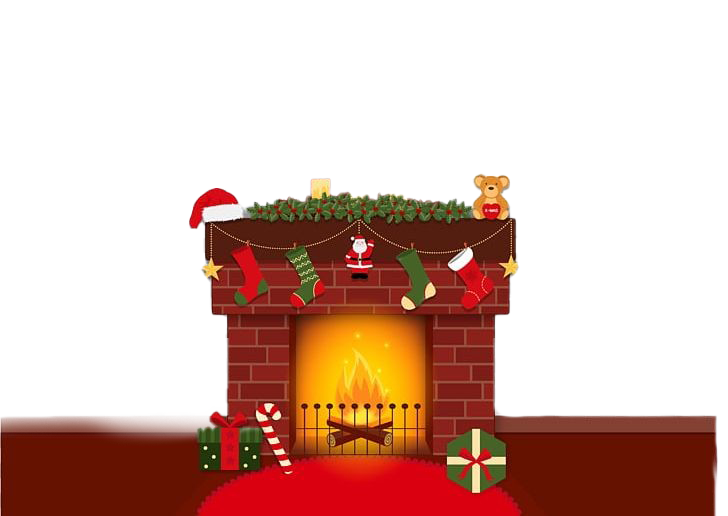 Christmas Chimney Transparent Background (white, gray, red, maroon)