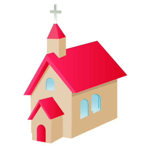 Christmas Church Png File (black, pink, red, silver)