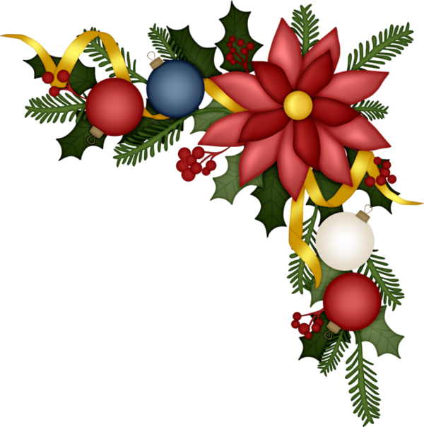 Christmas Corner Png Clipart (black, maroon)