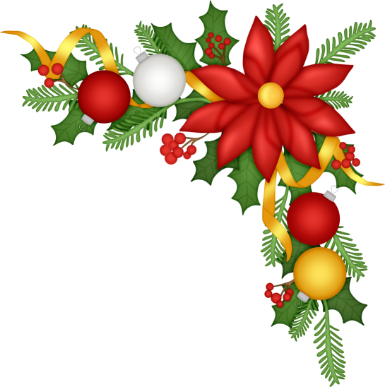 Christmas Corner Png Image (olive, black, maroon, red)