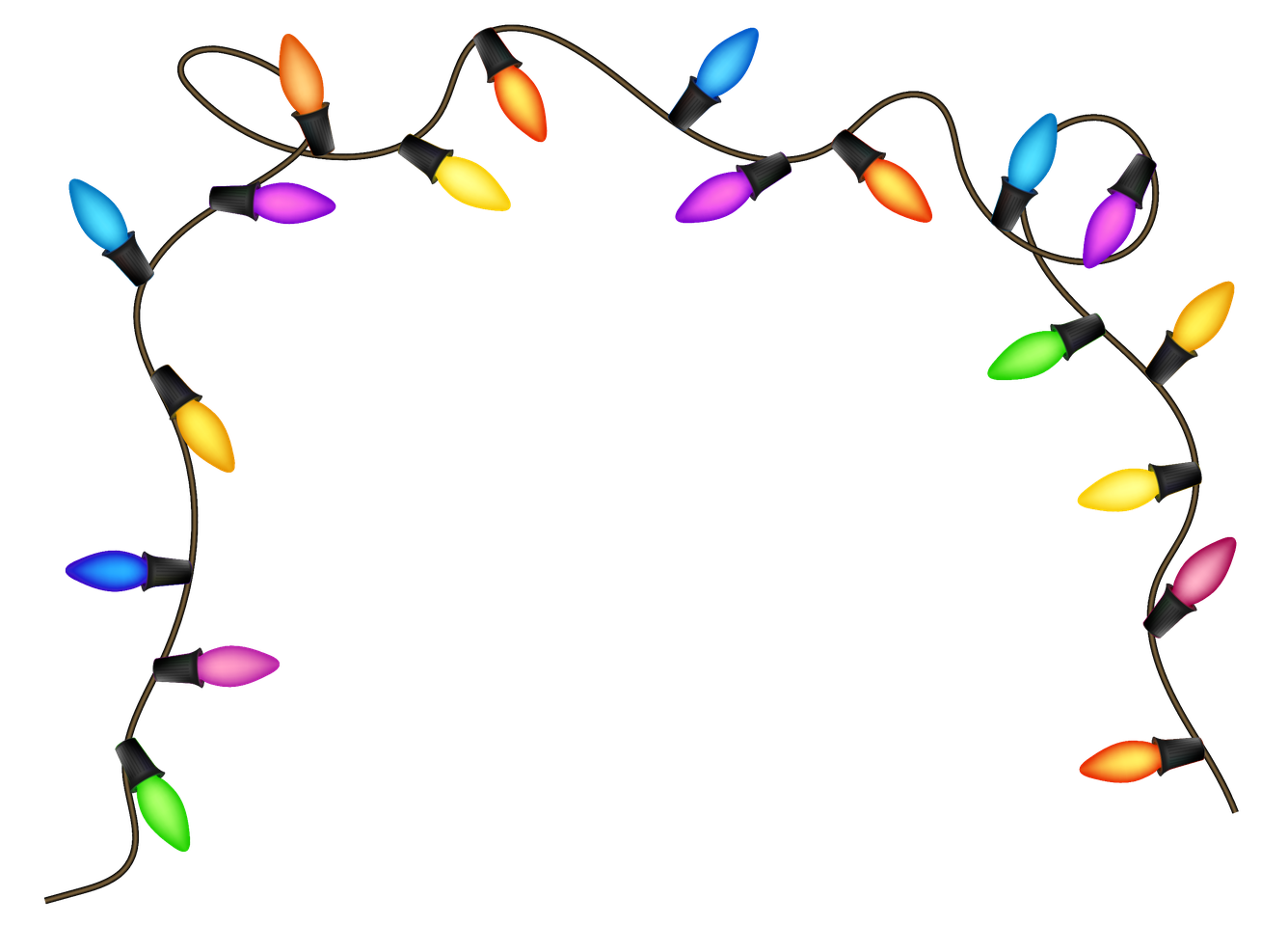 Christmas Decoration Lights Png Hd (black)