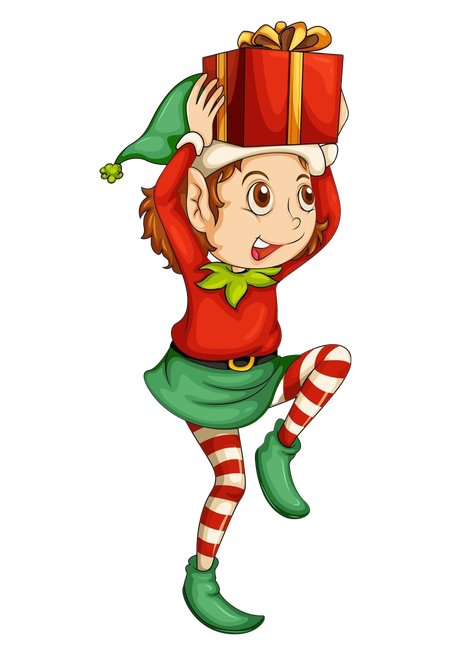 Christmas Elf Png Image (black, gray, pink, red)