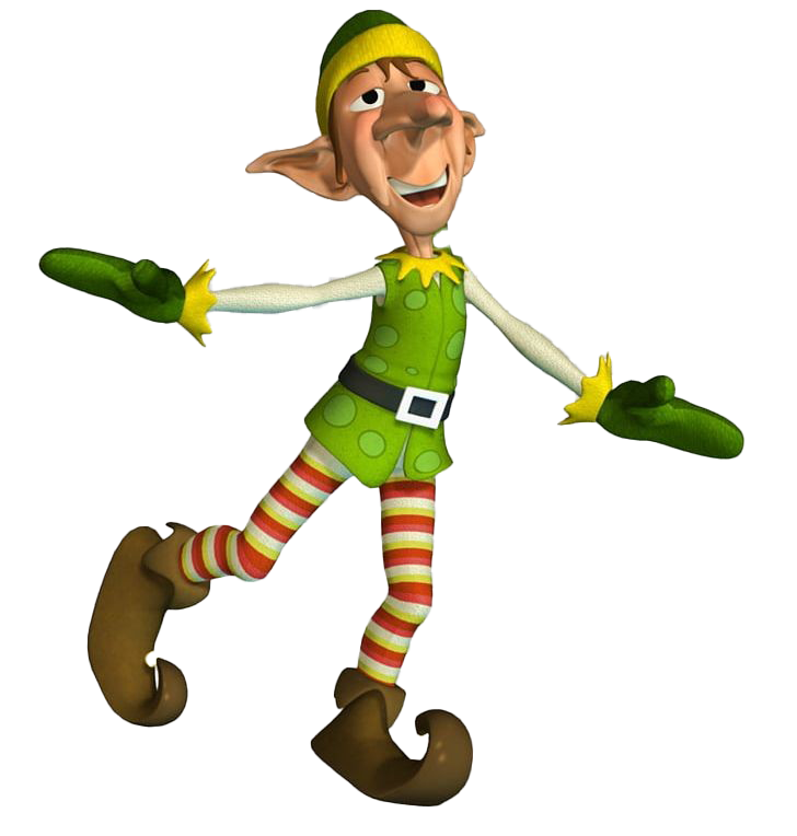 Christmas Elf Png Photo (black, white)