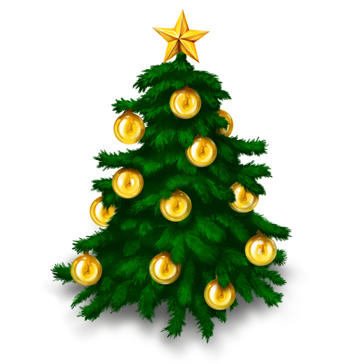 Christmas Fir Tree Golden Ornament Png (silver, indigo, lime, black, white)