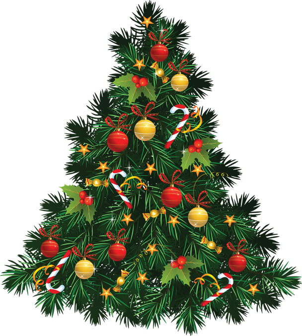 Christmas Fir Tree Ornaments Png (black)
