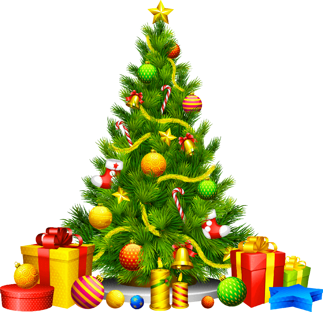 Christmas Fir Tree Png File (black, gold)