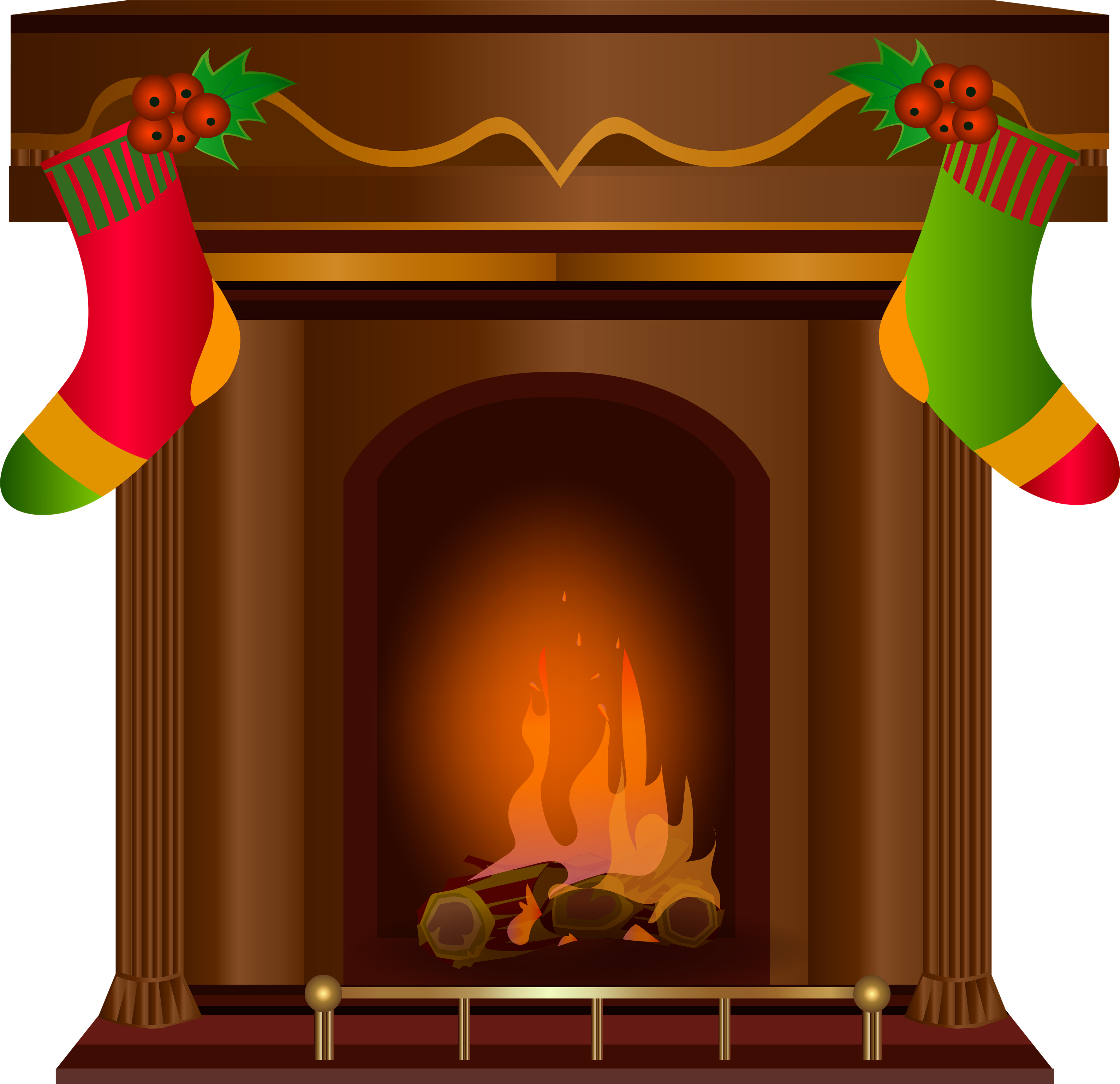 Christmas Fireplace Png Photo (black, olive, maroon)