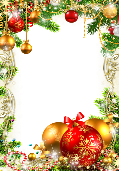 Christmas Frame Png File (black, white, red, silver)