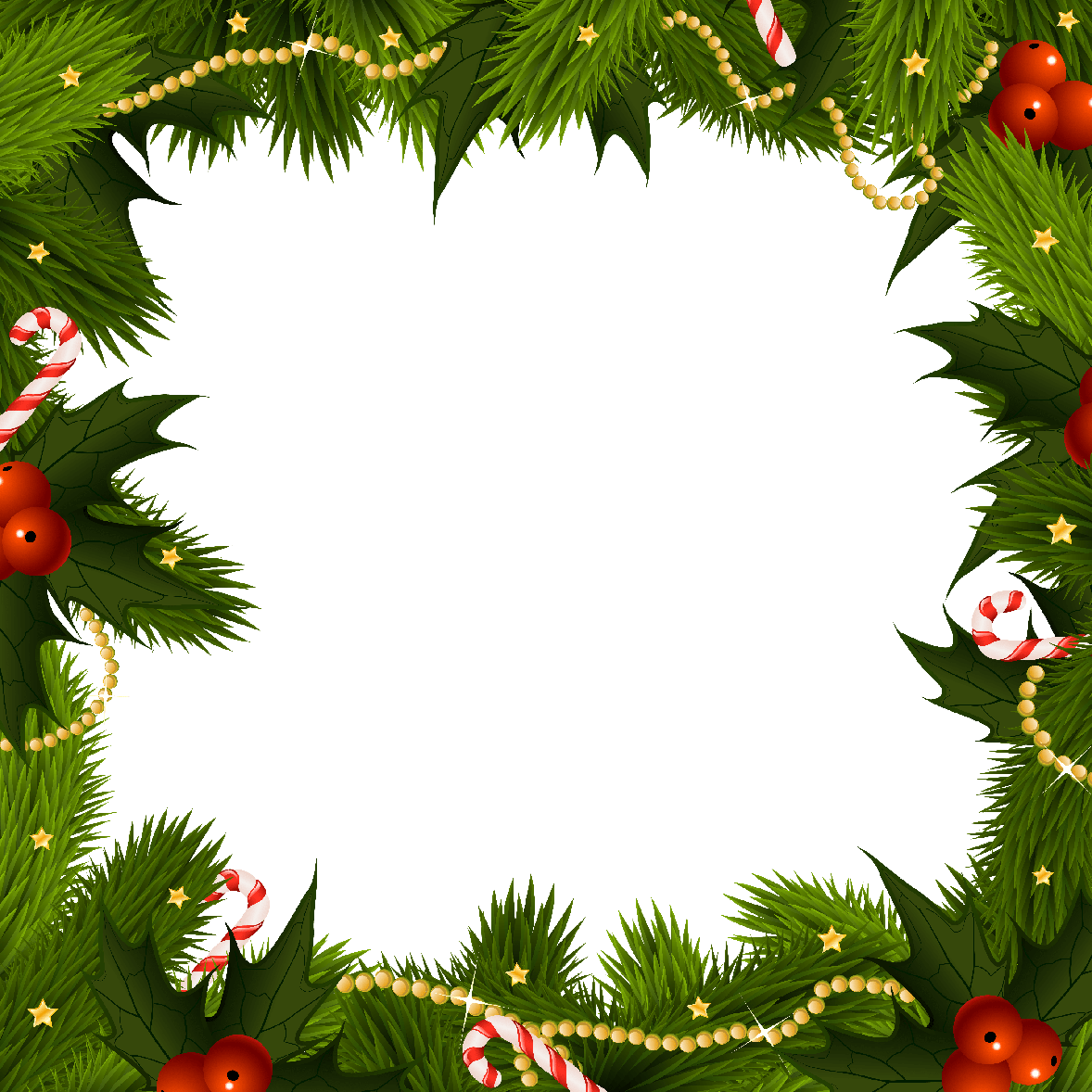 Christmas Frame Png (gray, green)