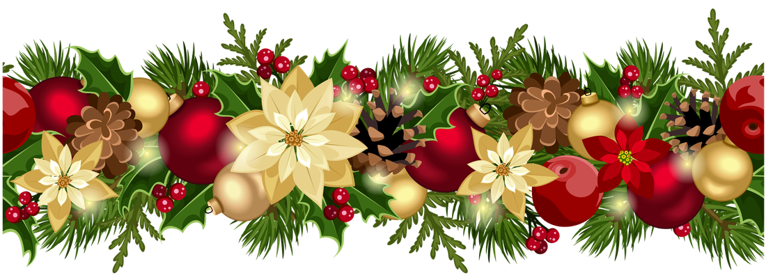 Christmas Garlands Png File (black, maroon)