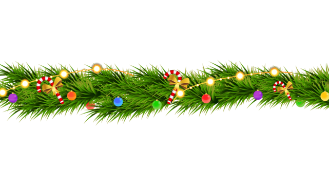 Christmas Garlands Png Photo (black, green, olive)