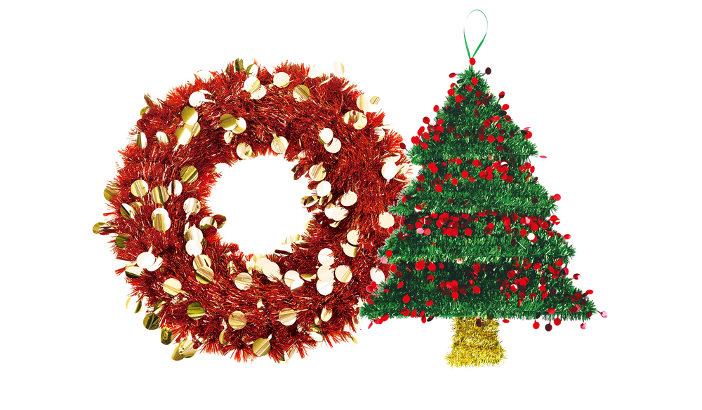 Christmas Garlands (black, maroon, white)