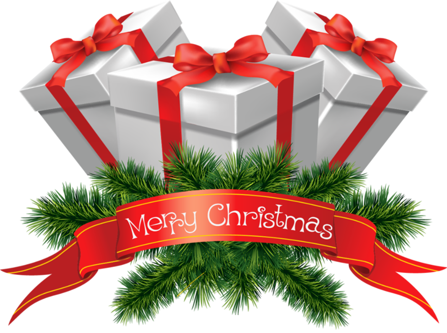 Christmas Gift Png High Quality Image (maroon, gray, white, red, silver)