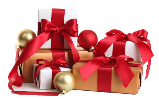 Christmas Gift Png Images (maroon, white, black, lavender, salmon)