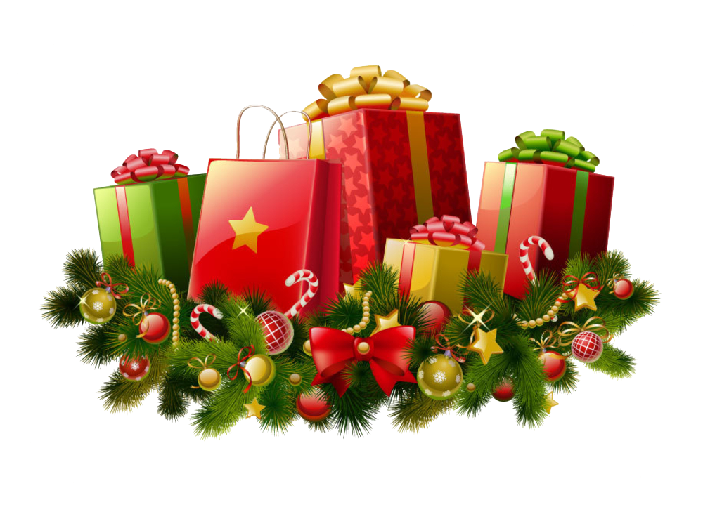 Christmas Gift Png (olive, green, red, white)