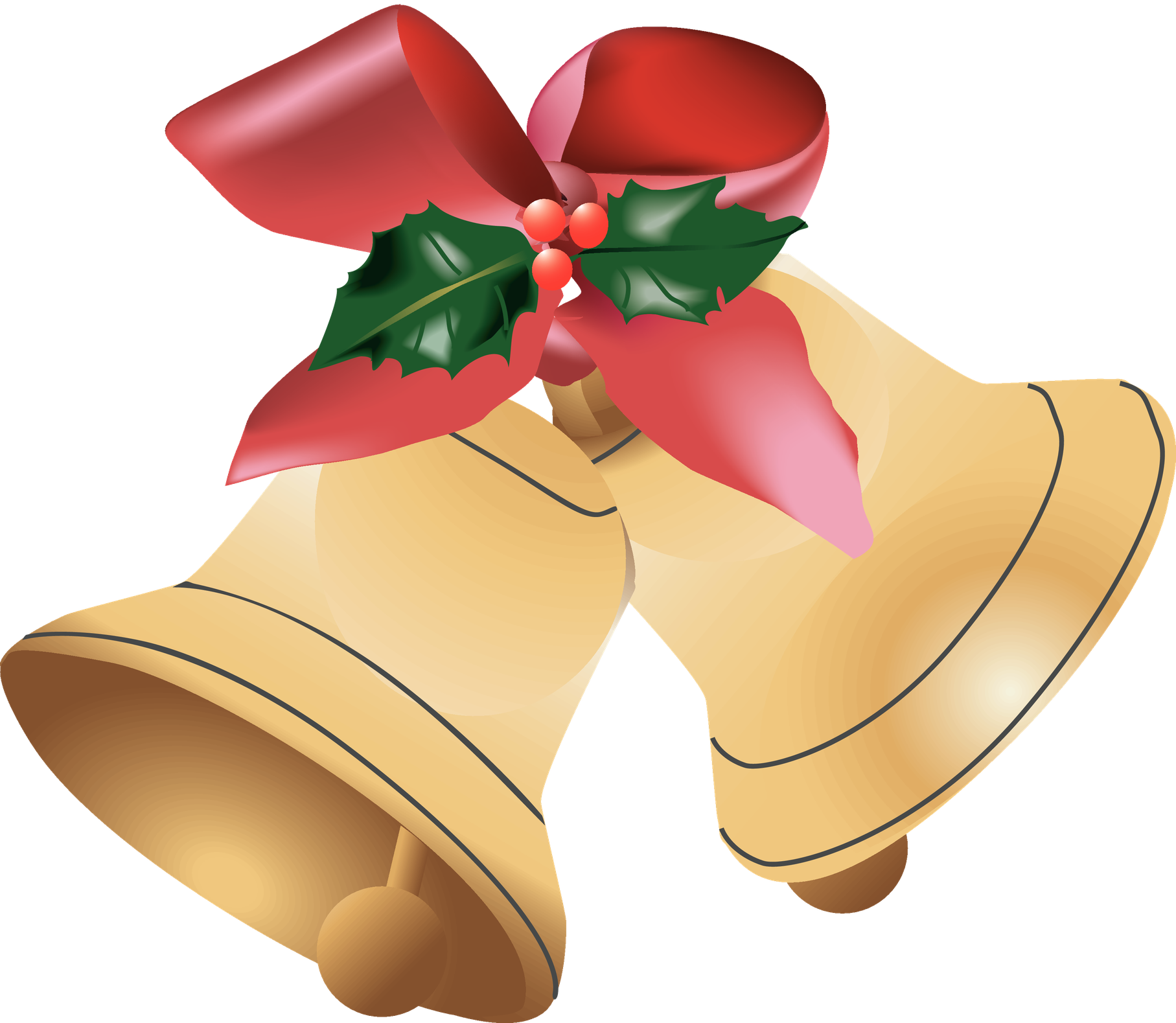 Christmas Golden Bell Png Cutout (chocolate, olive, black, salmon, pink)