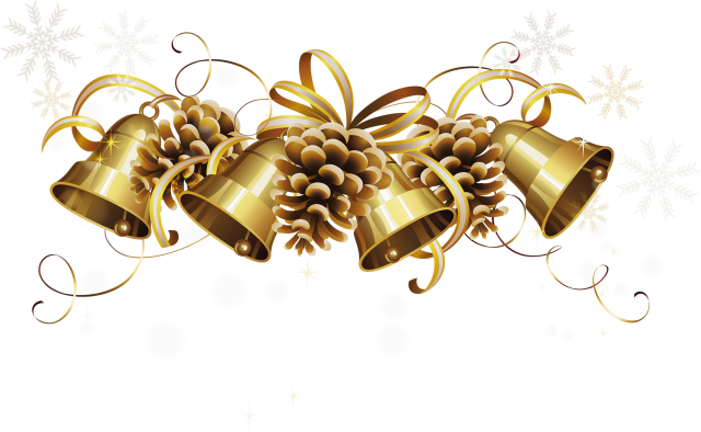 Christmas Golden Bell Png Images (black, white)