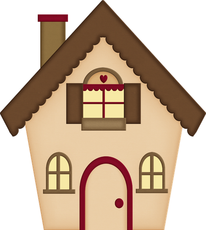 Christmas House Download Png Image (black, pink, olive)