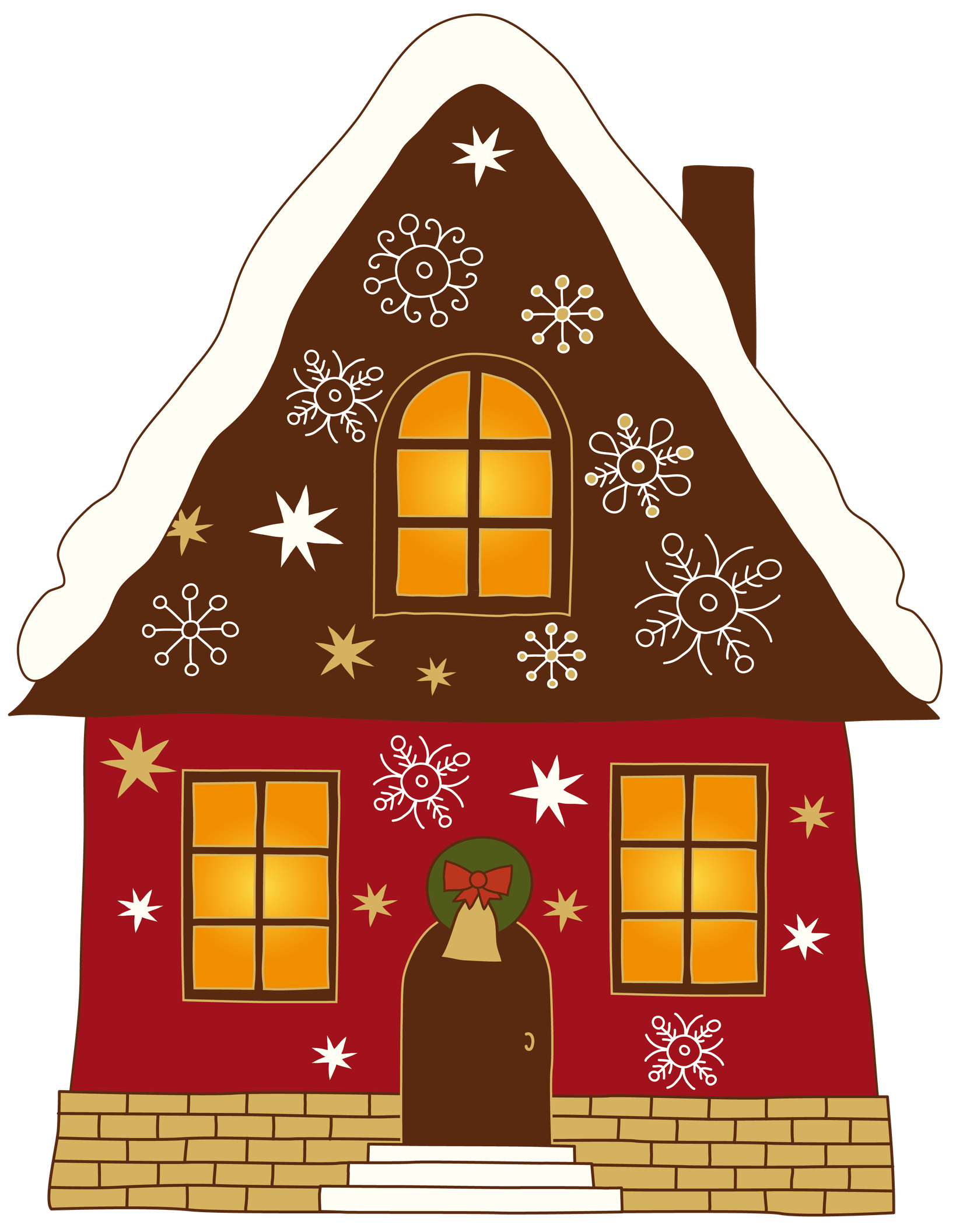 Christmas House Png Photo (black, white, maroon)