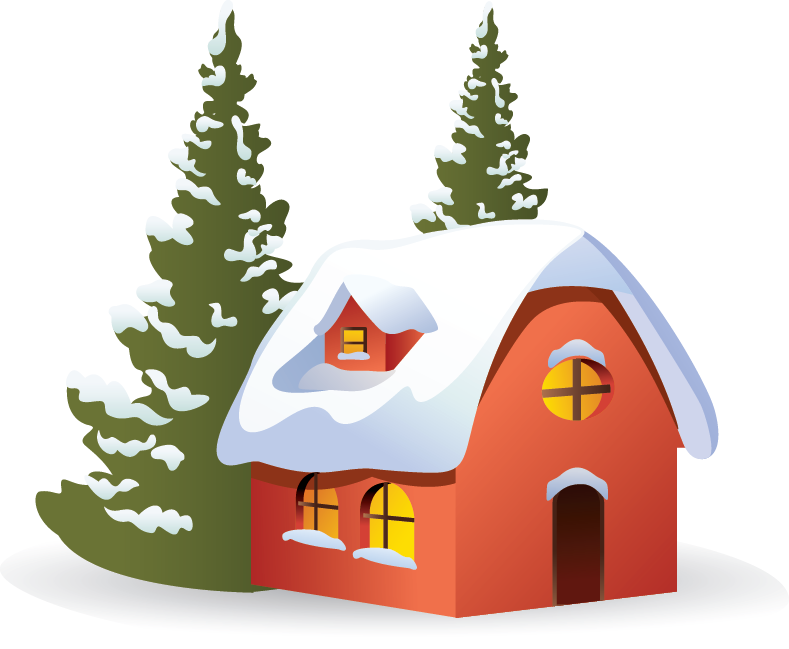 Christmas House Png Pic (salmon, olive, silver, white)