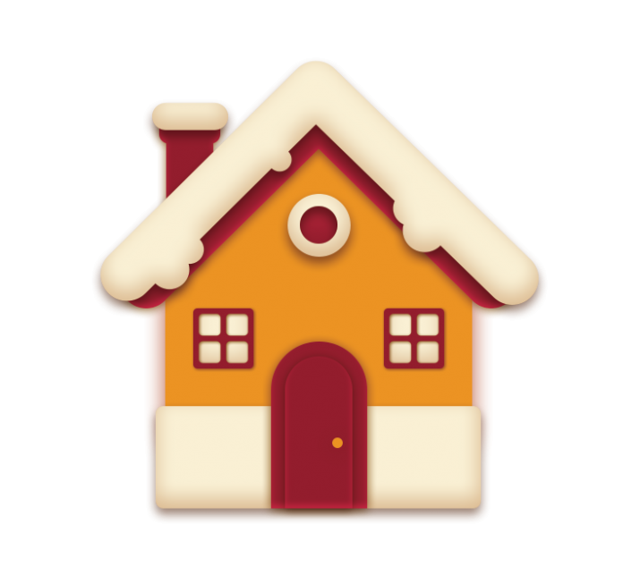 Christmas House Png Transparent Image (black, orange, beige, maroon)