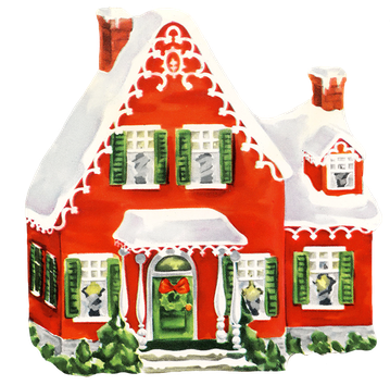 Christmas House Png Transparent Picture (black, white, beige)