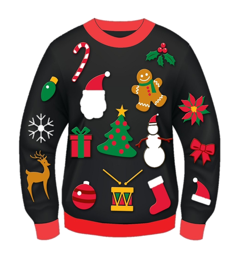 Christmas Jumper Png Background Image (red, black)