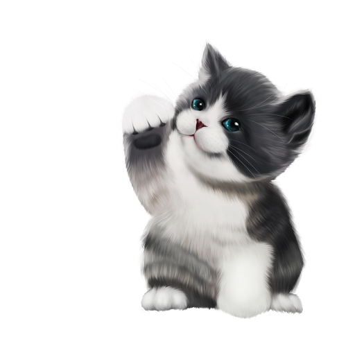 Christmas Kitten Transparent Background (lavender, black, beige)