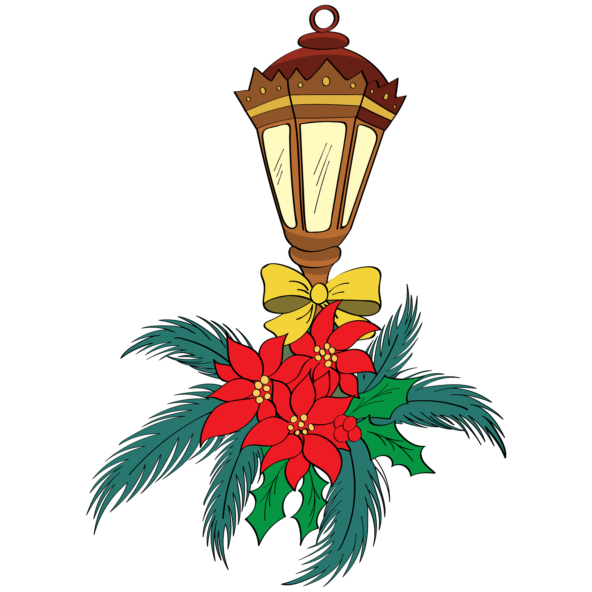 Christmas Lantern Png File (gray, red)