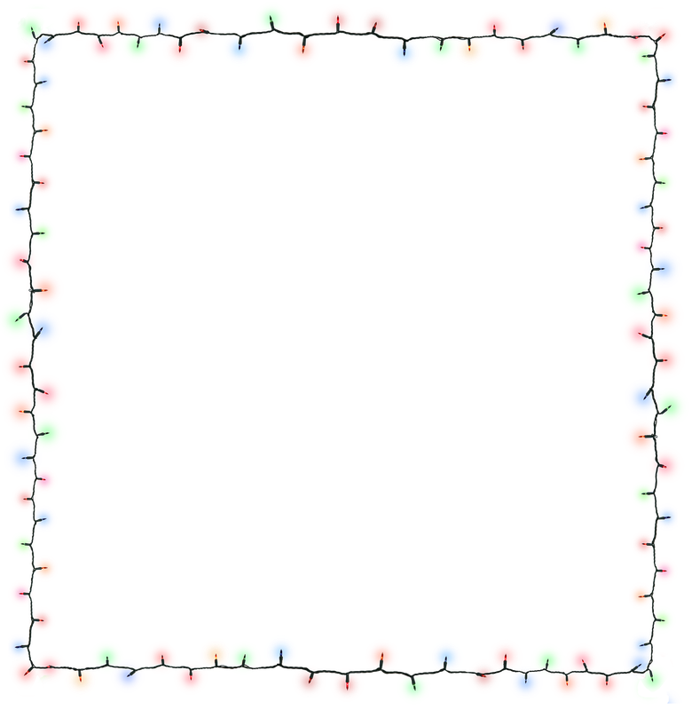 Christmas Lights Frame Download Png Image (black, red)