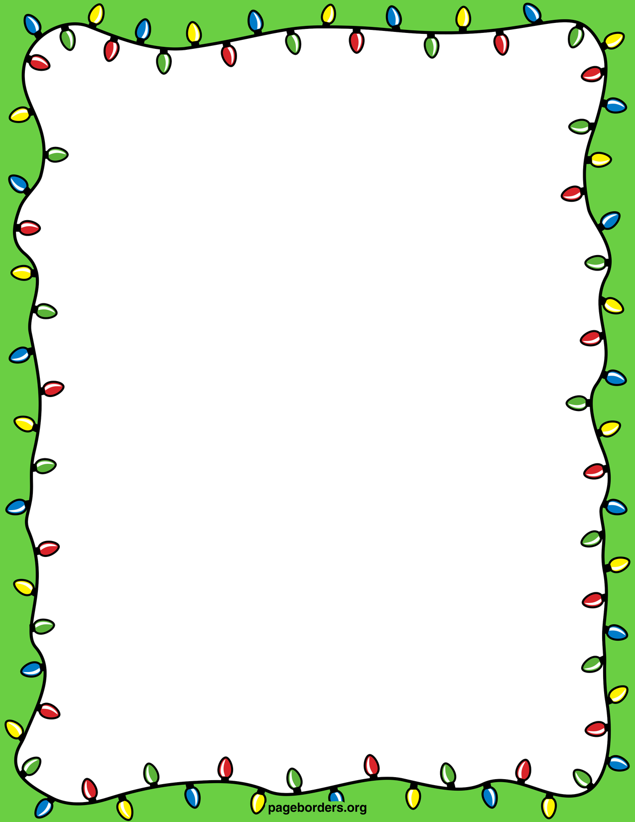 Christmas Lights Frame Png Clipart (black, gray)