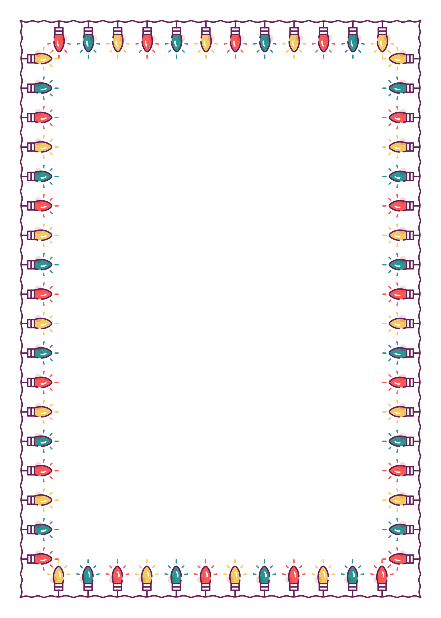 Christmas Lights Frame Png Isolated File (black)