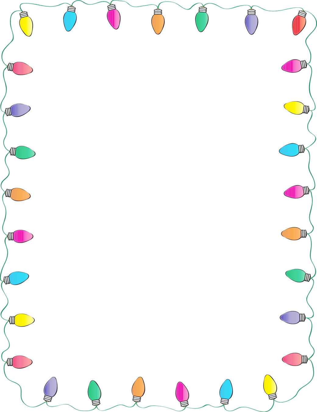 Christmas Lights Frame Png Isolated Hd (black)