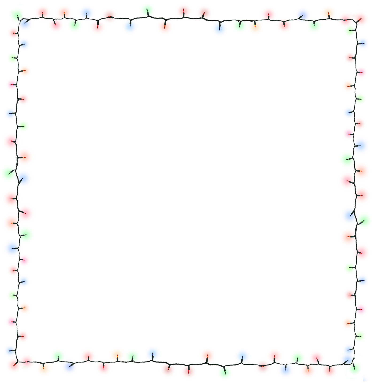 Christmas Lights Frame Png Isolated Image (black, red, lime)