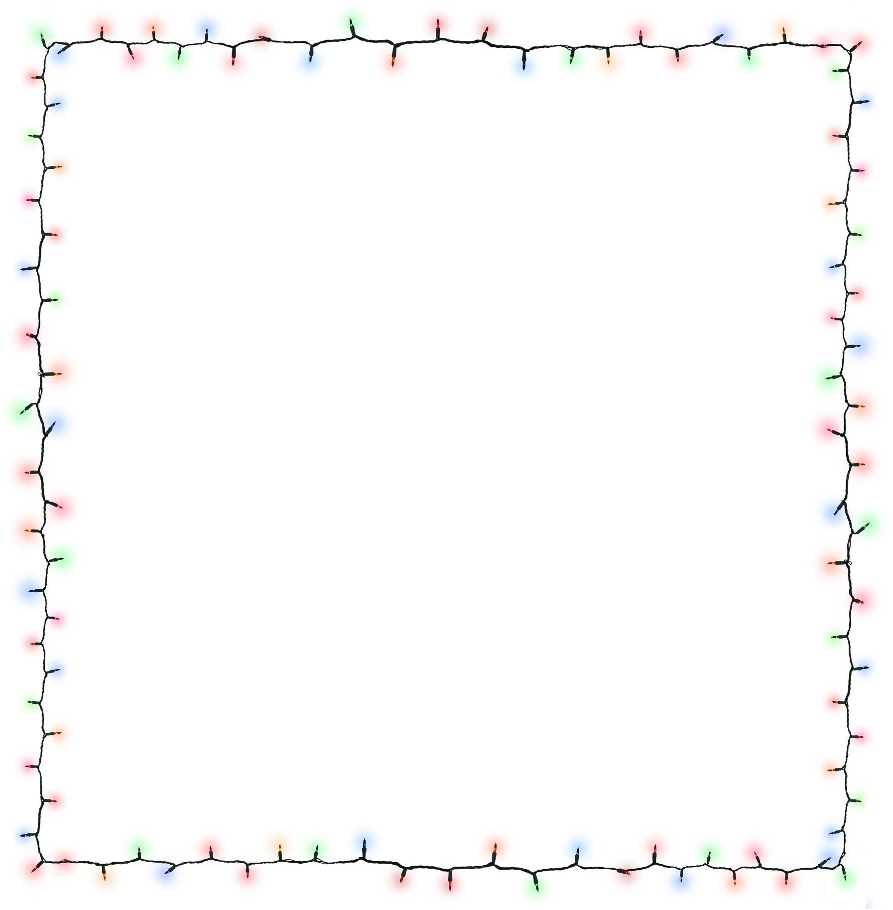 Christmas Lights Frame Png (black, red, blue, lime)