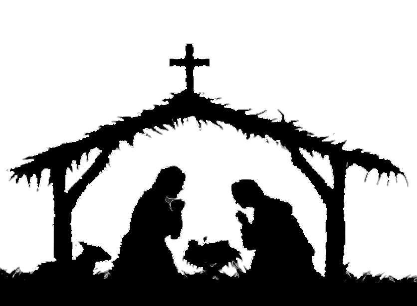 Christmas Manger Transparent Png (white, black)