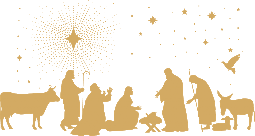 Christmas Nativity Png File (black, salmon)