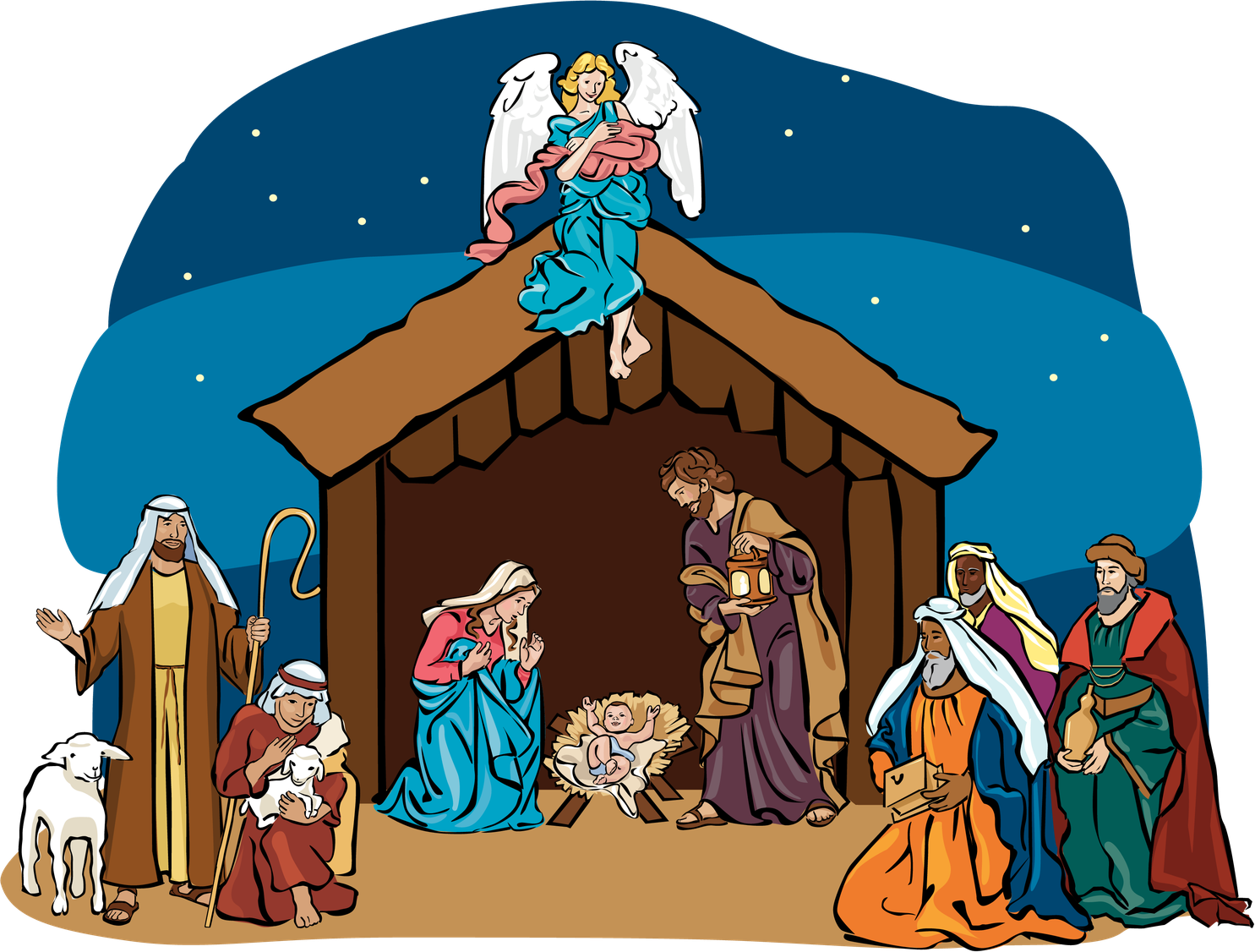 Christmas Nativity Png Transparent Picture (teal, chocolate, black, salmon)