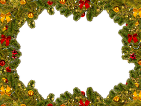 Christmas Ornaments Frame Png File (black, red, olive)