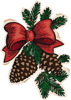 Christmas Pine Cone Transparent Background (black, maroon, chocolate)