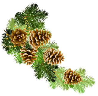 Christmas Pine Cone Transparent Images Png (black)