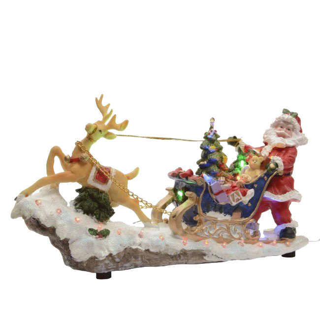 Christmas Reindeer Sleigh Png File (white)