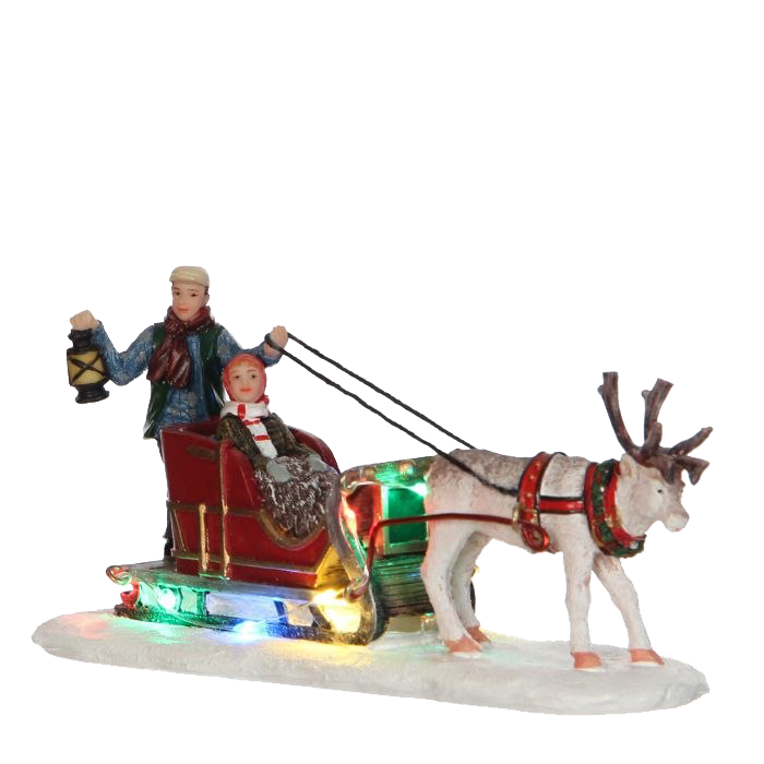 Christmas Reindeer Sleigh Png Image (silver, white)