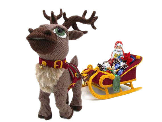 Christmas Reindeer Sleigh Png Pic (black, gray, white)