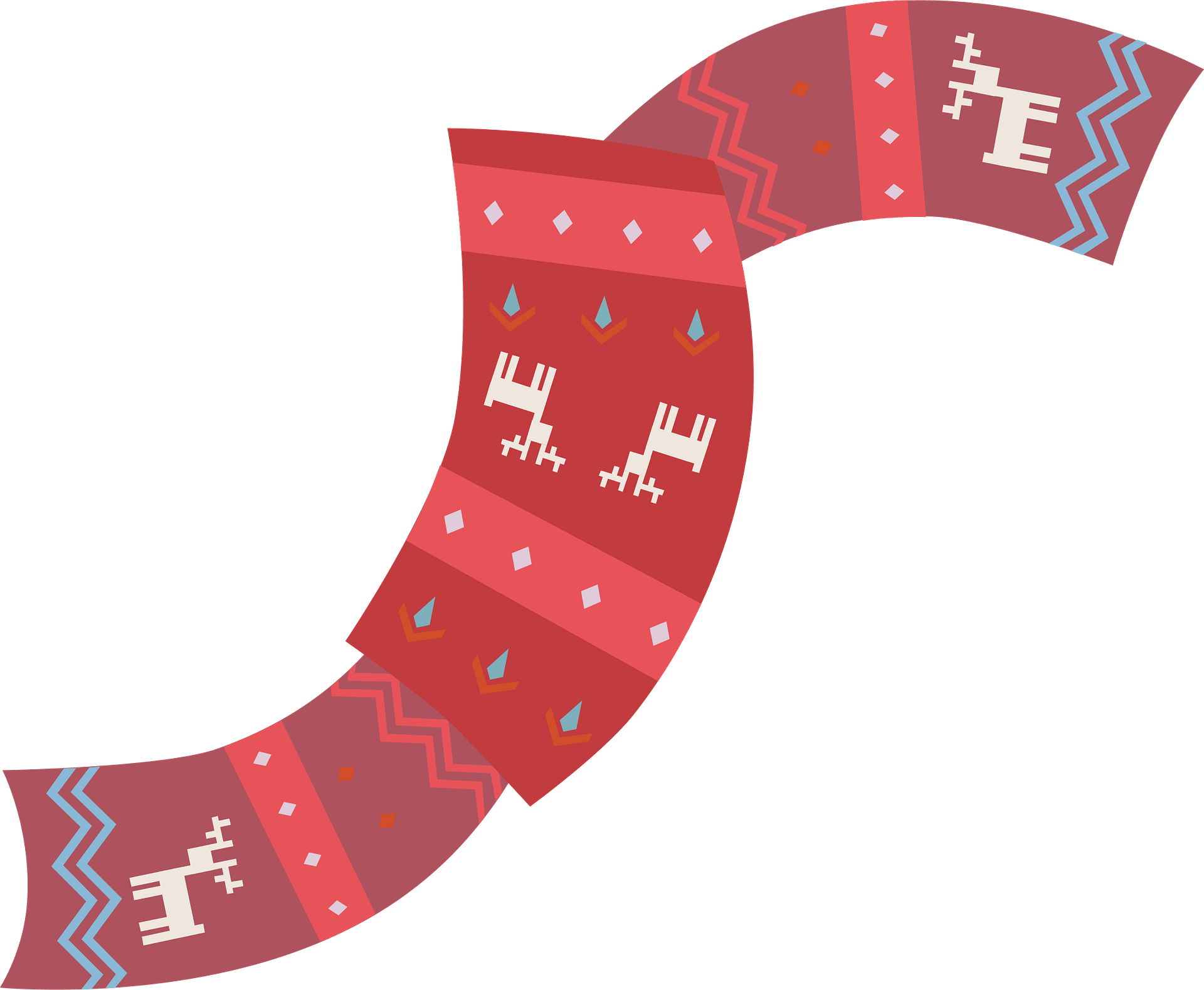 Christmas Scarf Png Pic (salmon, gray, chocolate)