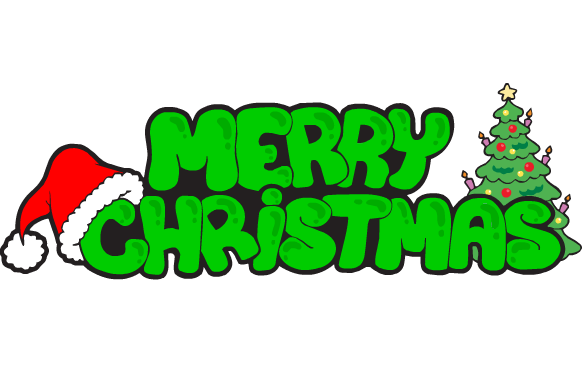 Christmas Text Png File (white, gray, red, lime)