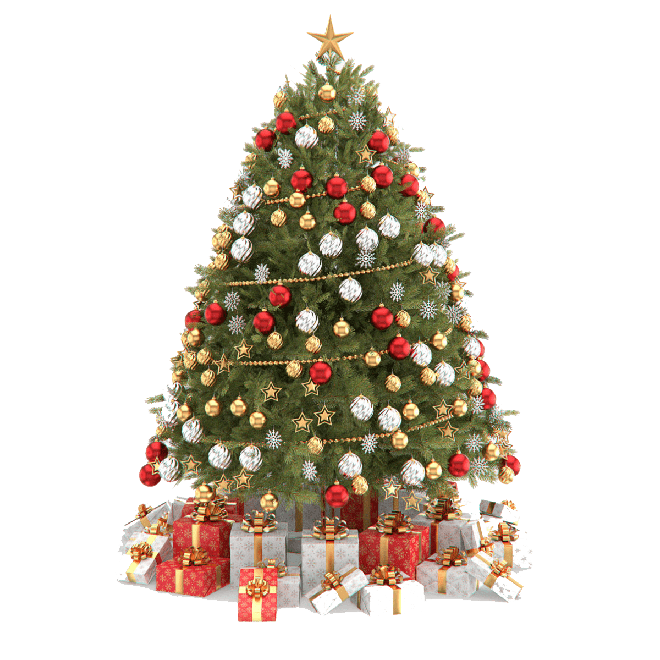 Christmas Tree Cartoon Png File (gray)