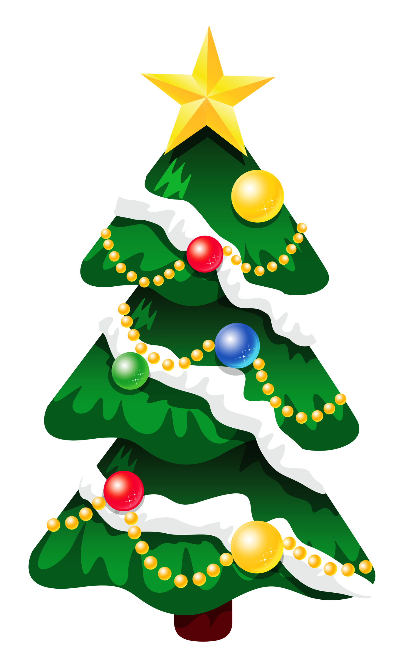 Christmas Tree Cartoon Png Photo (black, white, green)